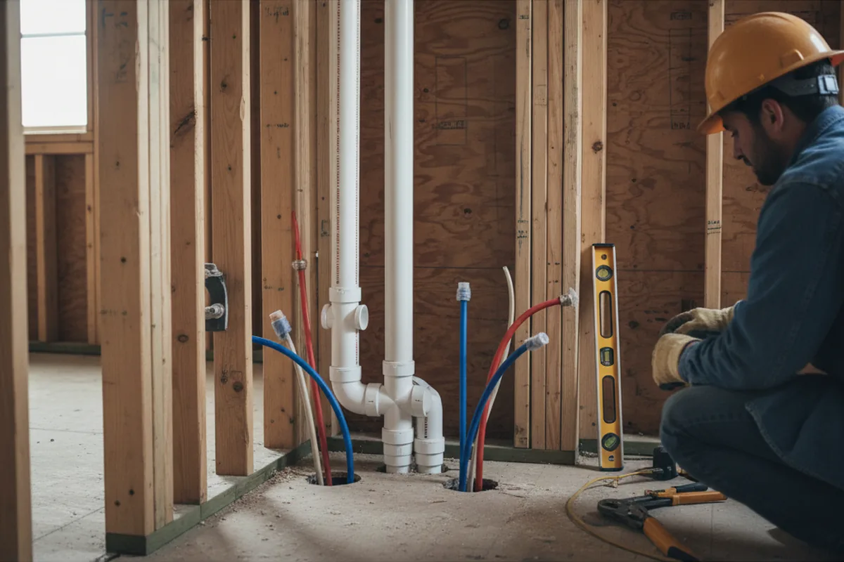 Drain and supply rough-in during Drain Cleaning in Saint Augustine