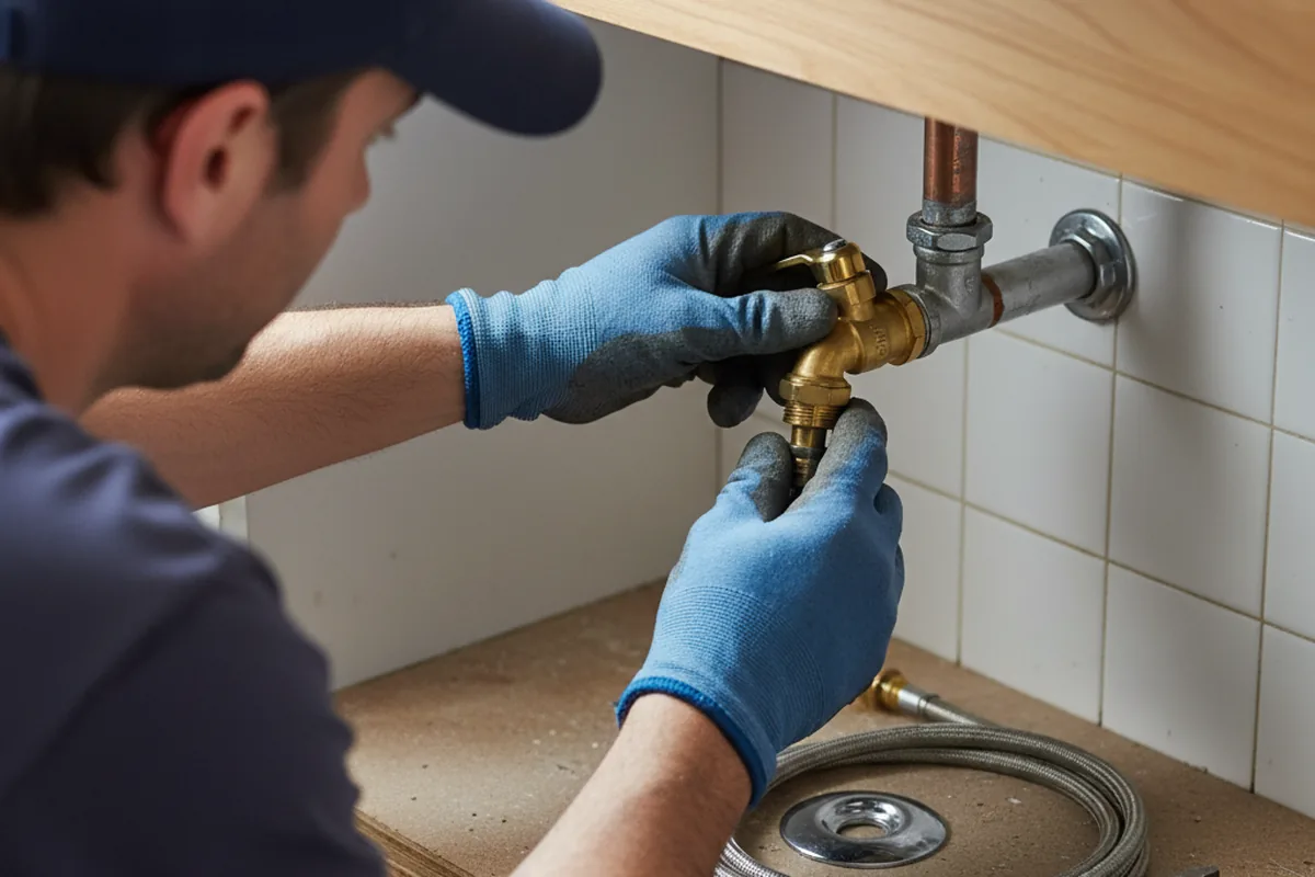 Shutoff valve and fitting work during Burst Pipe Repair in Saint Augustine